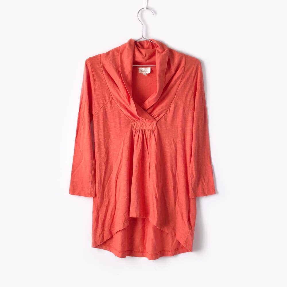 anthropologie deletta shawl collar tunic top